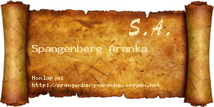 Spangenberg Aranka névjegykártya